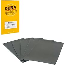Dura-Gold Premium 400 Grit Wet or Dry Sandpaper Sheets, 5-1/2" x 9", Box of 25 - Fine-Cut Sanding, Detailing, Polishing Automotive, Woodworking Wood Furniture, Metal Finishing, Hand Sand Block Sander
