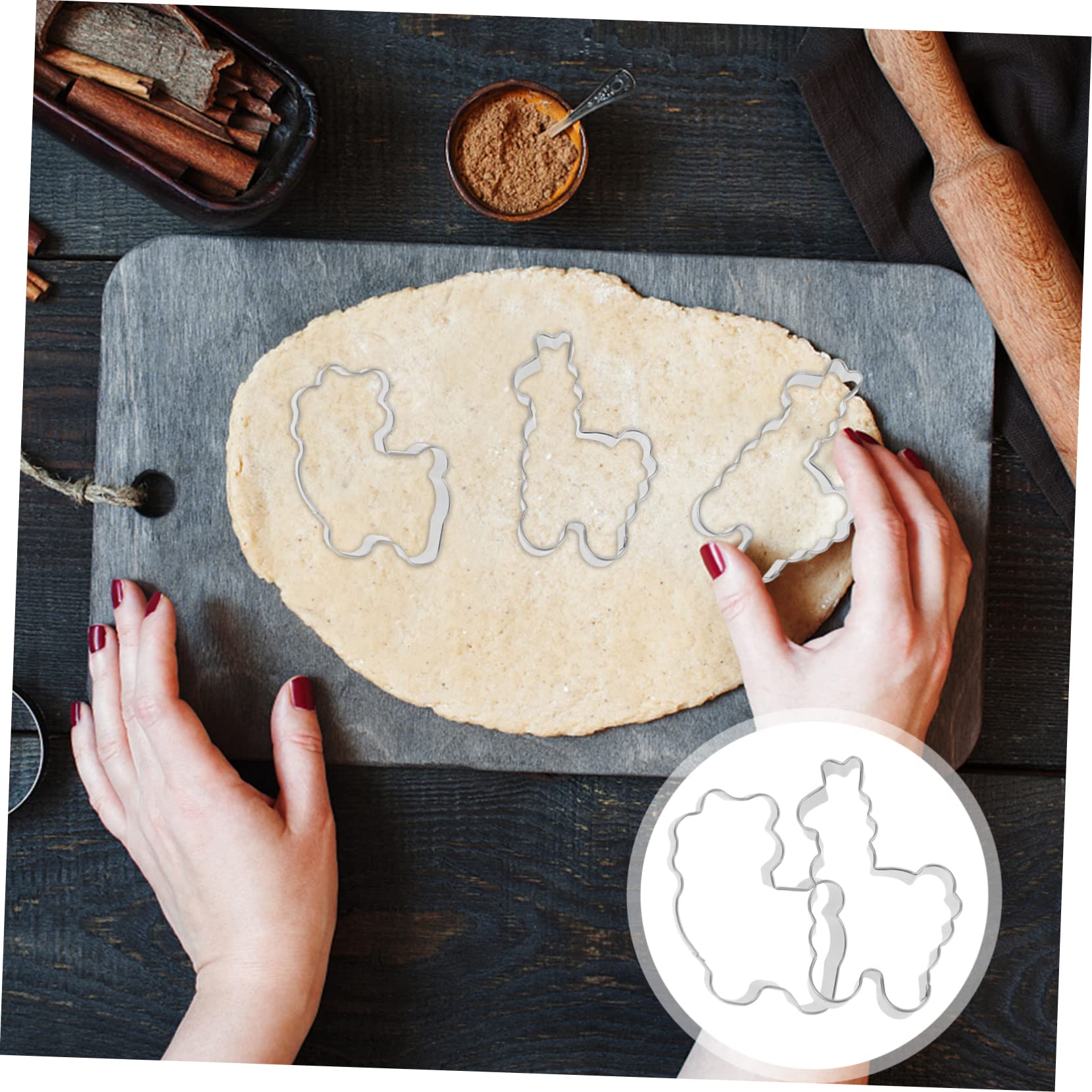 Mikinona 4 Cortadores De Galletas De Alpaca Moldes Galletas De Acero Inoxidable Herramientas Para Hornear