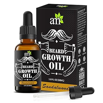 AromaMusk 100% Natural Beard & Hair Growth Oil - Sandalwood, 30ml (With Goodness Of Argan, Jojoba & Vitamin E Oil)