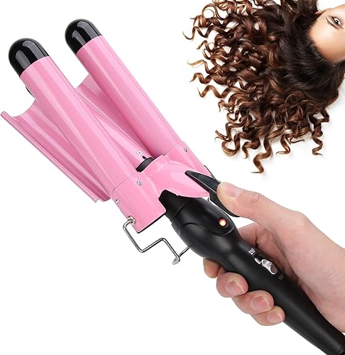 Miniatura 2 de Engarzadora de pelo, pinzas para rizar el cabello, rizador de pelo de 3 barriles, clase, de calentamiento rápido, rizador de pelo eléctrico, para