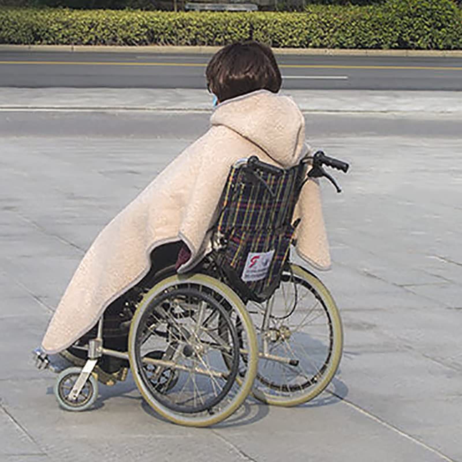 Manta para Silla de Ruedas, Cubierta cálida de Invierno para Todo el Cuerpo, Capa para Silla de Ruedas, Resistente al Viento, Poncho para Silla de Ruedas con Capucha, Manta térmica de Viaje ( Color :
