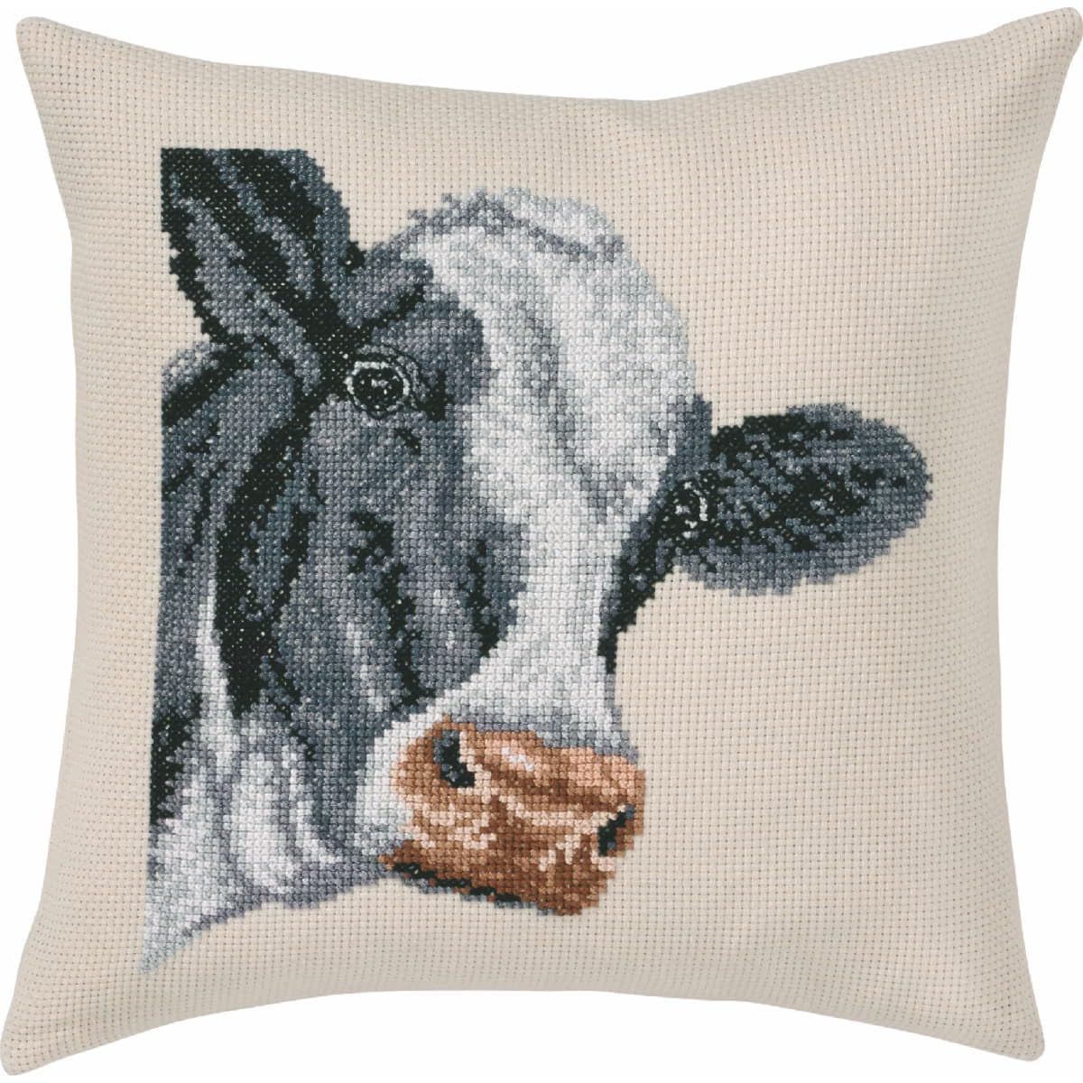 Permin "Cow Cross Stitch Kit, Multi-Colour, 40 x 40 cm