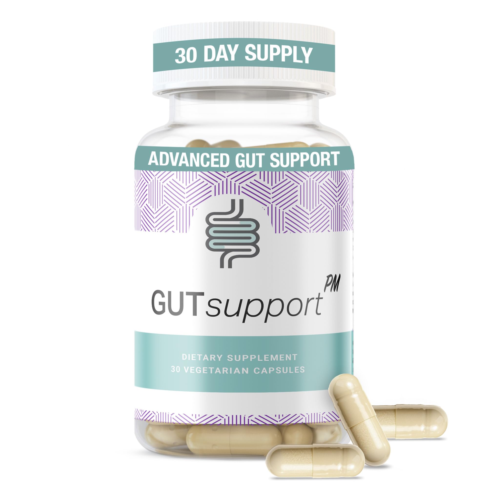 IBDassist™ Gut Support PM - Nighttime Gut Health & Digestion Supplement - Bloating Relief & Restful Sleep* - Contains Calming Herbs Like Melatonin, Chamomile, Lemon Balm, Ginger & More - 30 Capsules