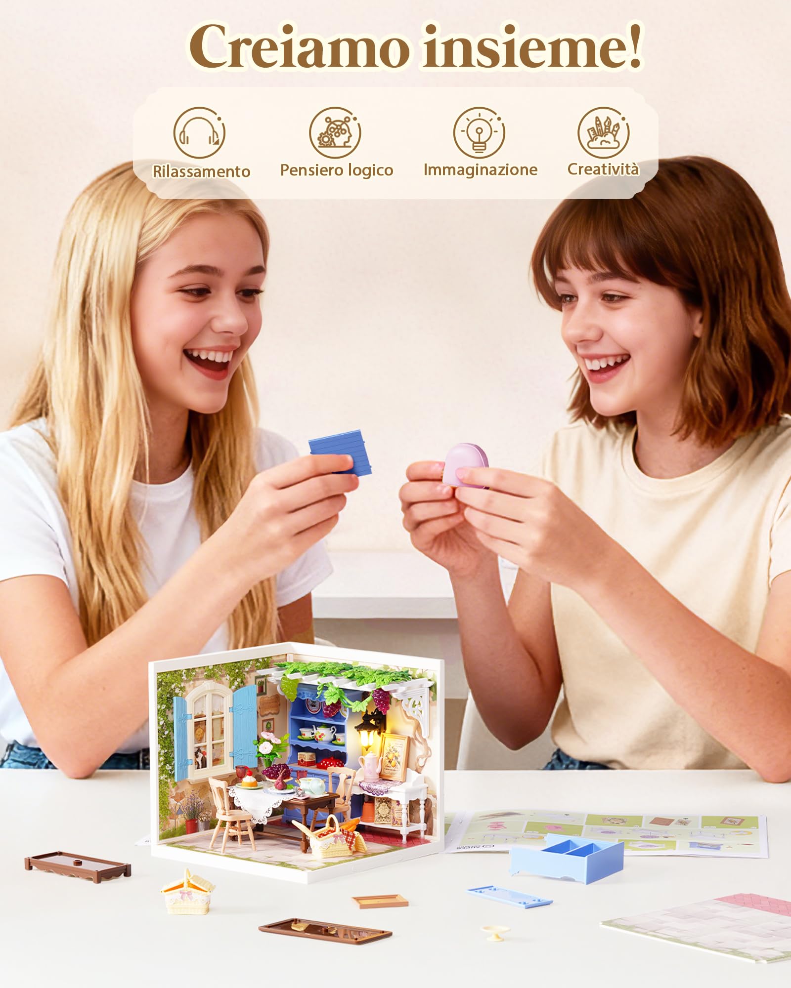 Rolife Super Creator Midsummer Dream Yard, kit fai da te in miniatura, casa delle bambole e oggetti da collezione per action figure, kit di modelli per adulti da costruire, compleanno creativo per