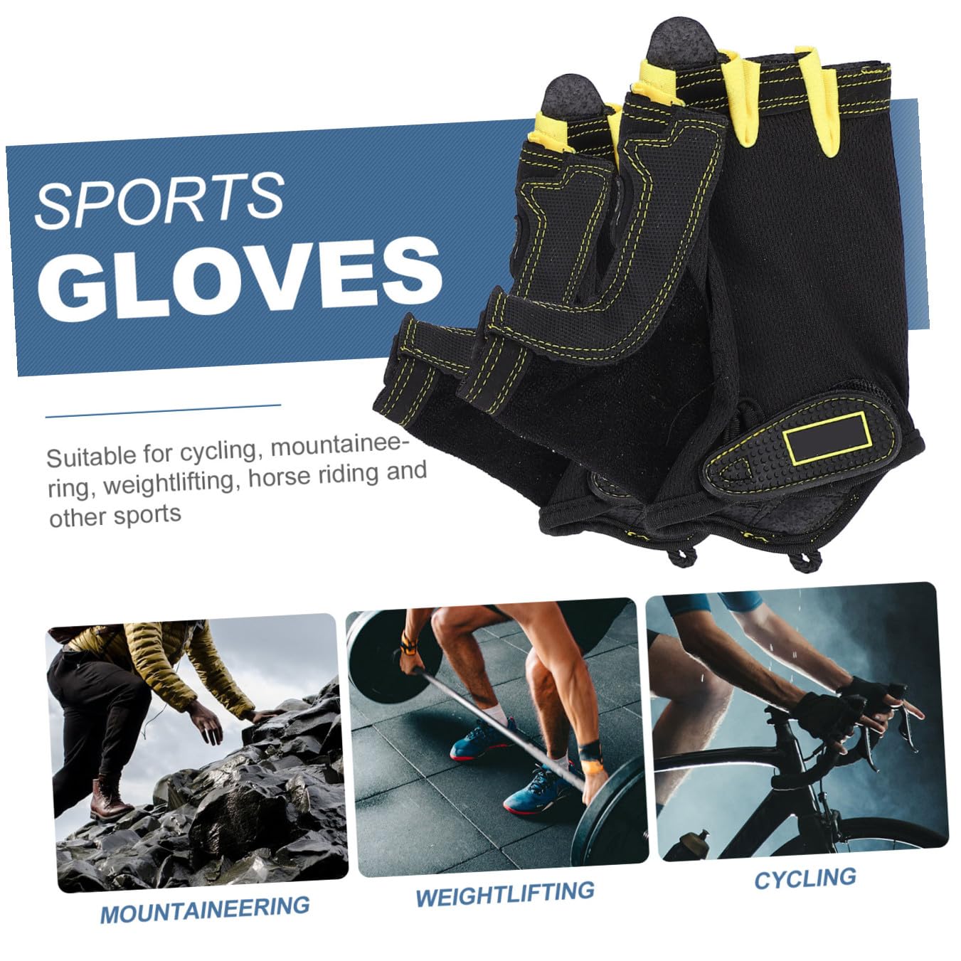 SOIMISS 3paare Outdoor Halbfingerhandschuhe Für Herren Und Damen Atmungsaktive rutschfeste Fitness Und Fahrradhandschuhe Mit Stoßdämpfenden Polstern Für Sport Und Outdoor-aktivitäten