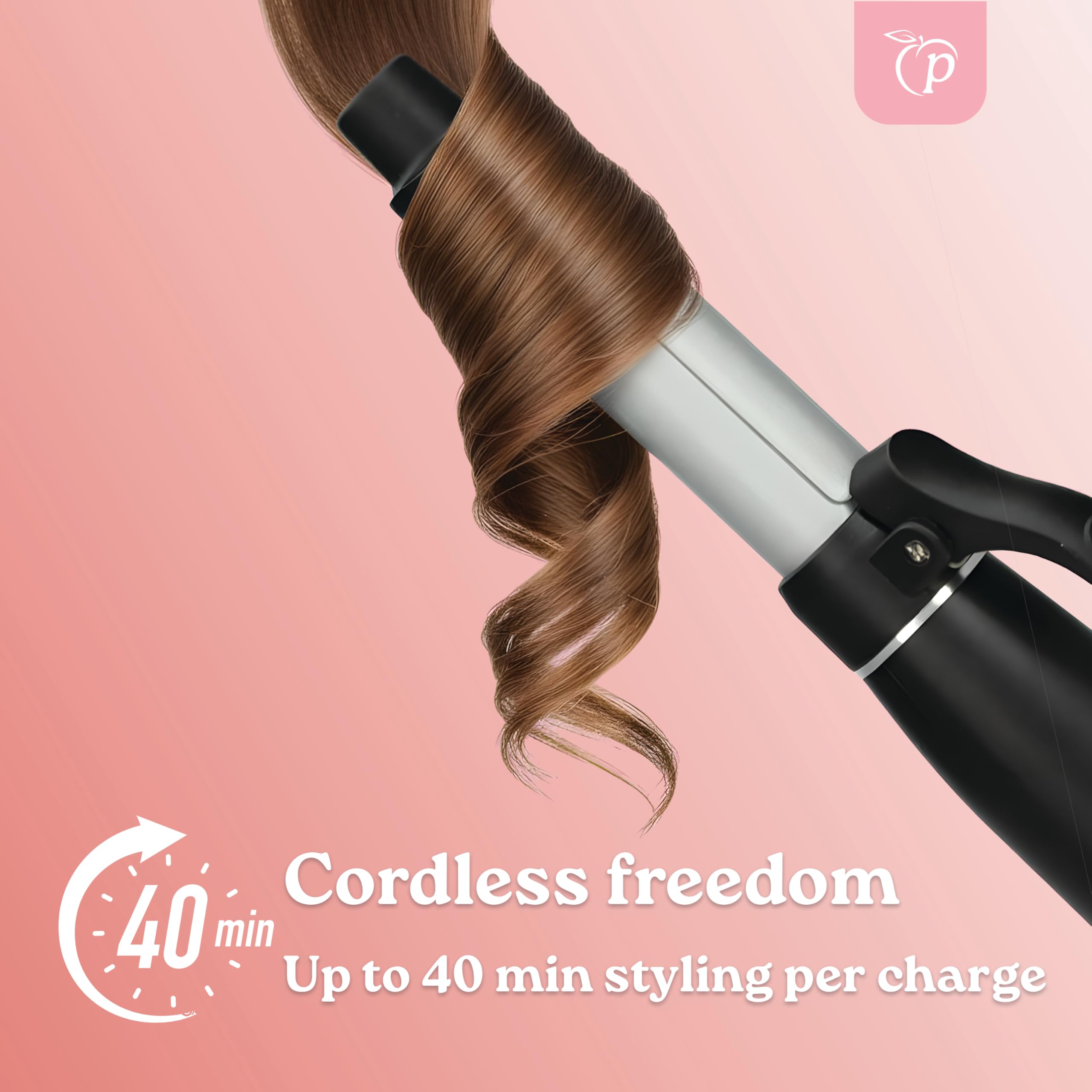 Mini Rizador Inalámbrico 19mm | 2 Niveles de Temperatura | Para Cada Tipo de Cabello (liso, grueso, ondulado) | Con Revestimiento Cerámico | Cable de carga USB Tipo-C