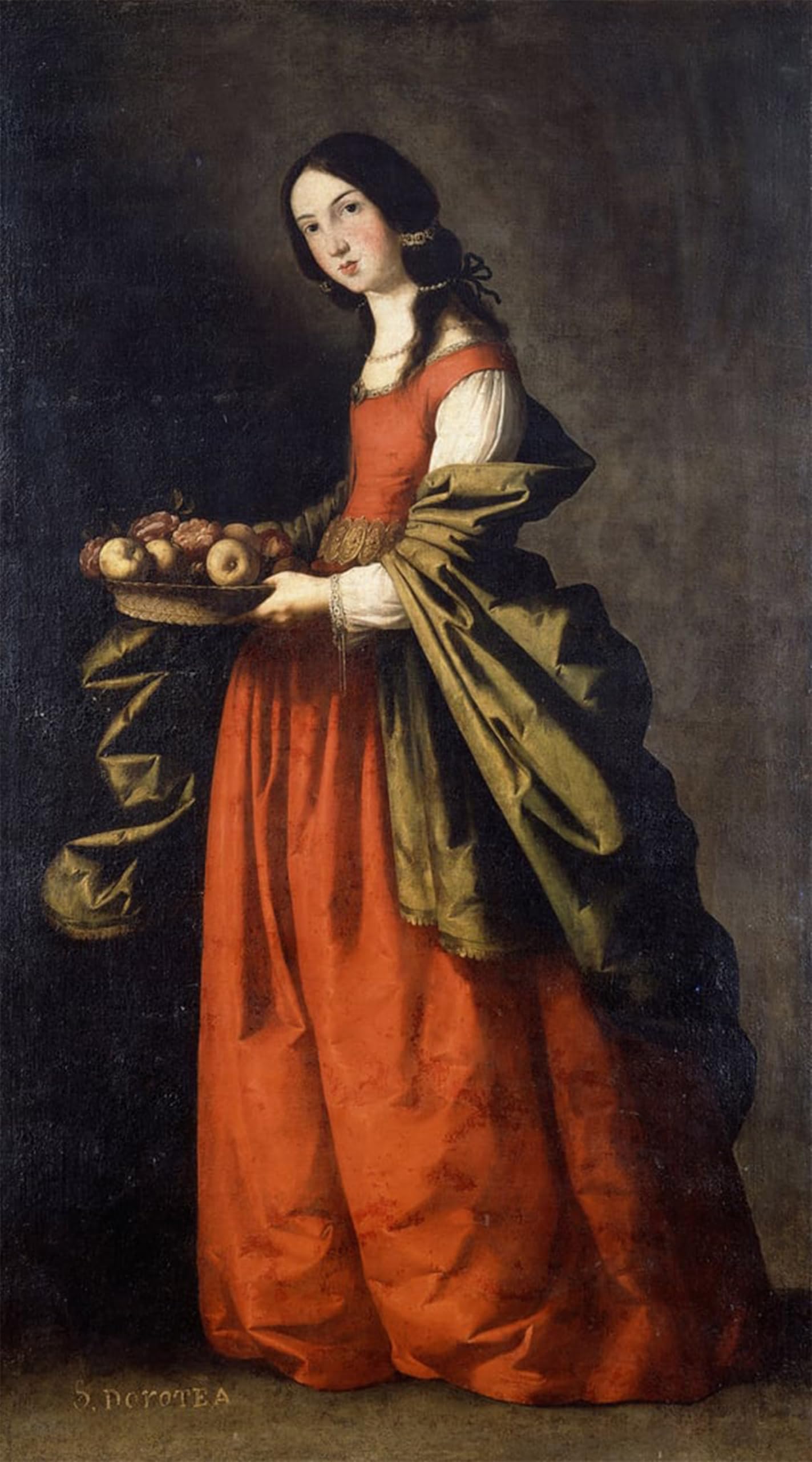 POSTERIIk Famous Modern Artwork Art Mural Saint Dorothea by Francisco De Zurbaran Oil Paintings Pictures for Home Decor 60x90cm