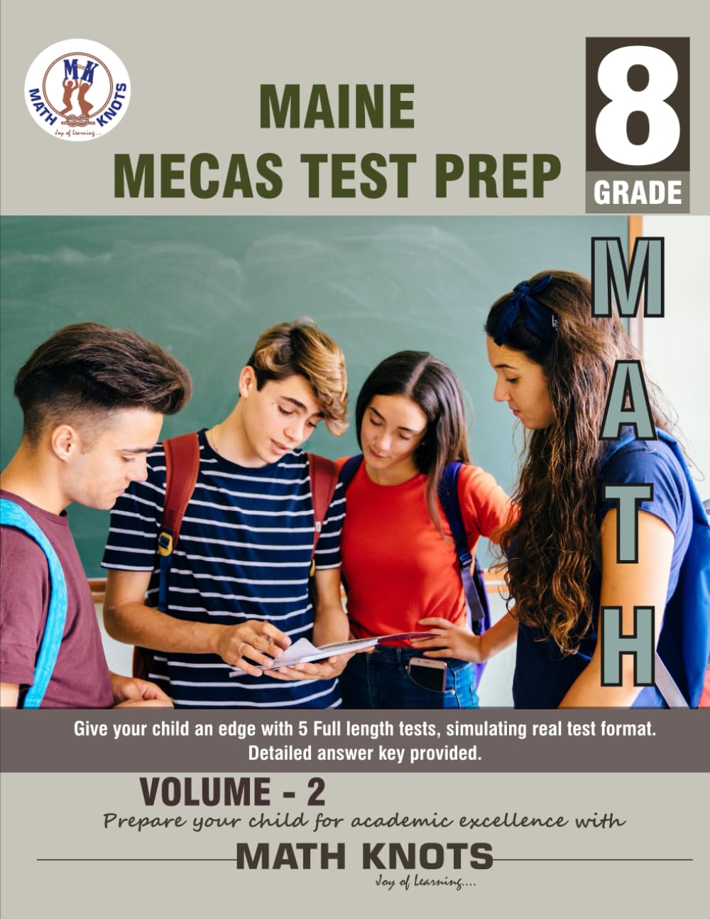 MAINE State (MECAS) , 8th Grade MATH Practice Tests ,Volume 2