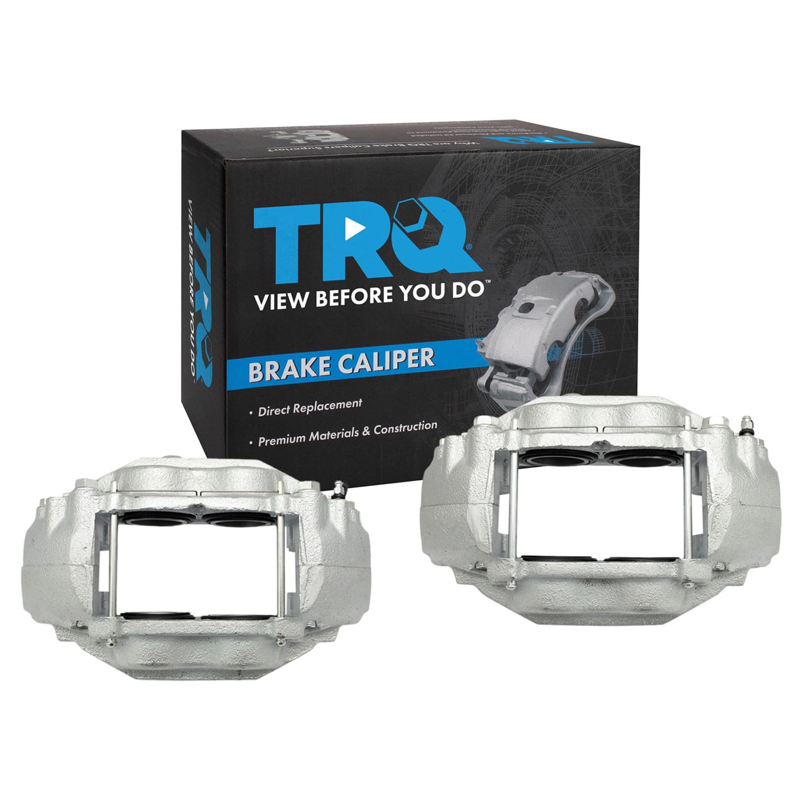 TRQ Front Driver and Passenger Side Brake Caliper Set Hardware