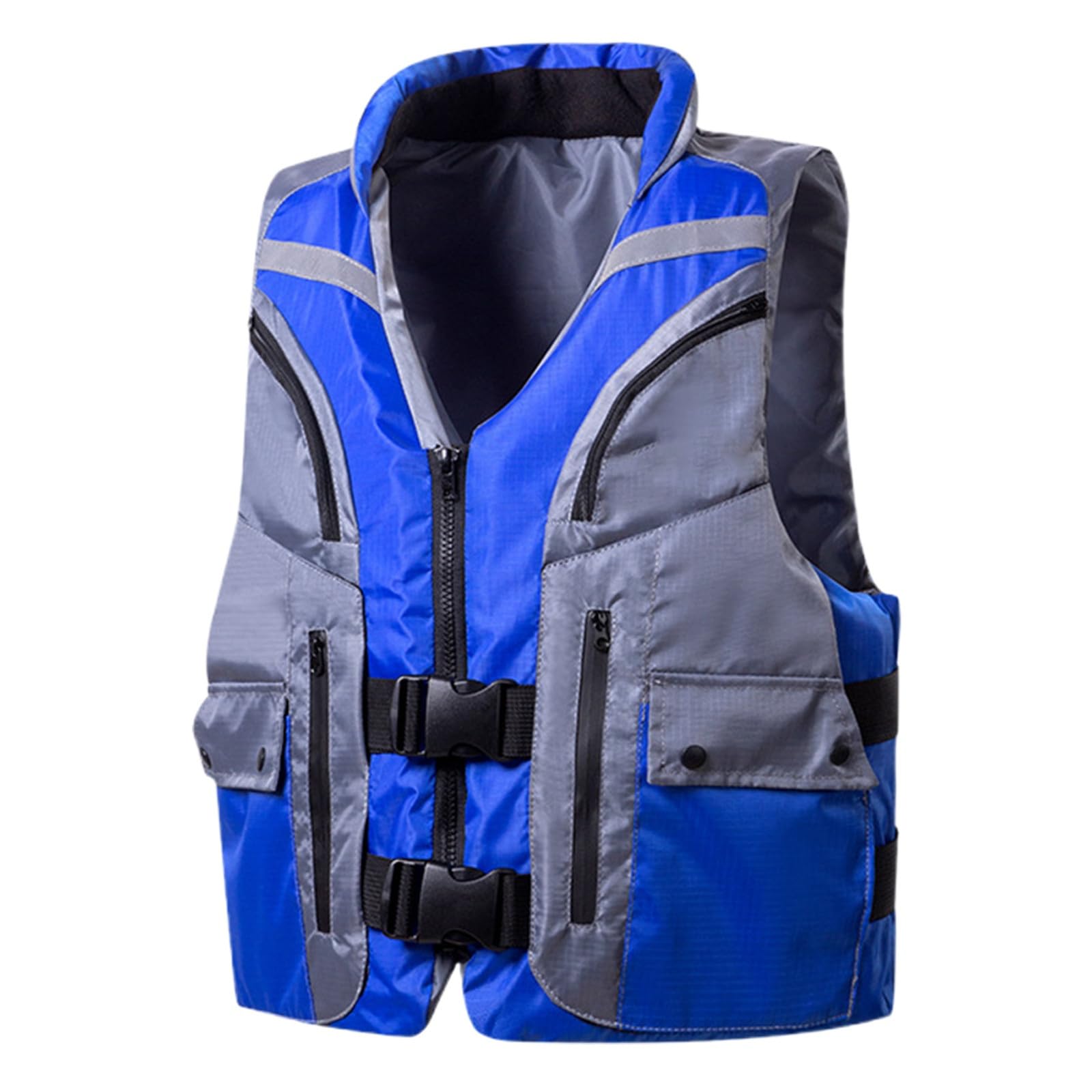 Gilet Salvagente Ad Alta visibilità in Nylon dalle M A XXL Giallo E Blu, Robusto E Impermeabile con Linea Ergonomica per Pesca, Kayak E Navigazione Tranquilla in Mare