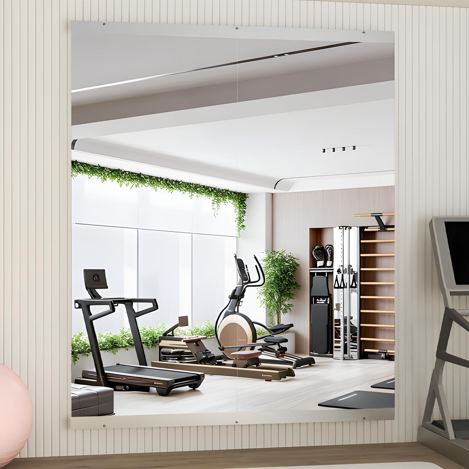 Home Gym - Specchio da parete, 145 x 60 cm, 2 pezzi, senza cornice, grande, per home gym, yoga, studio, danza, fitness
