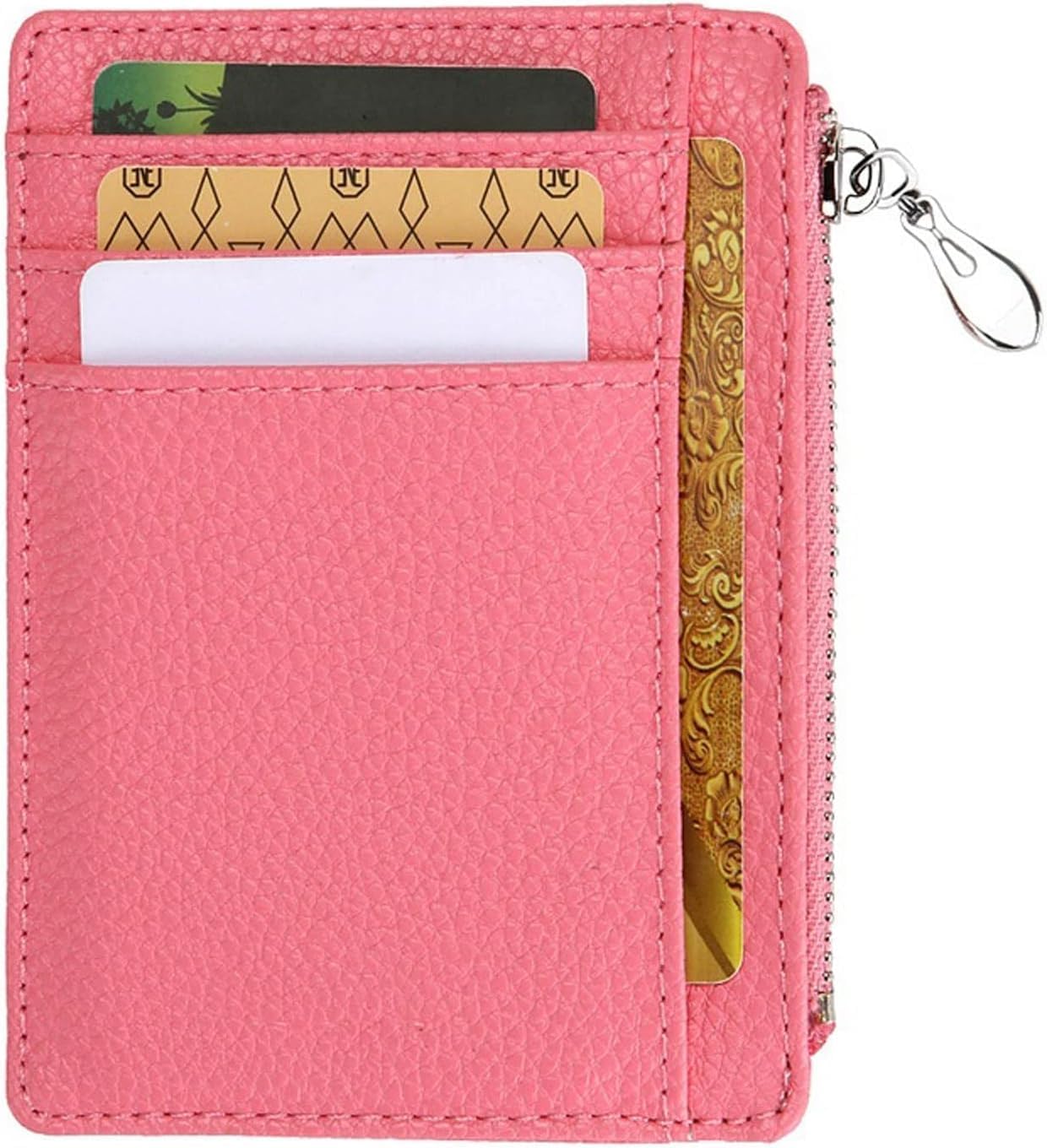 Women's Wallets Mini ID Card Holders Business Credit Card Holder PU Leather Slim Bank Card Case Organizer Wallet Zipper for boy and Girl