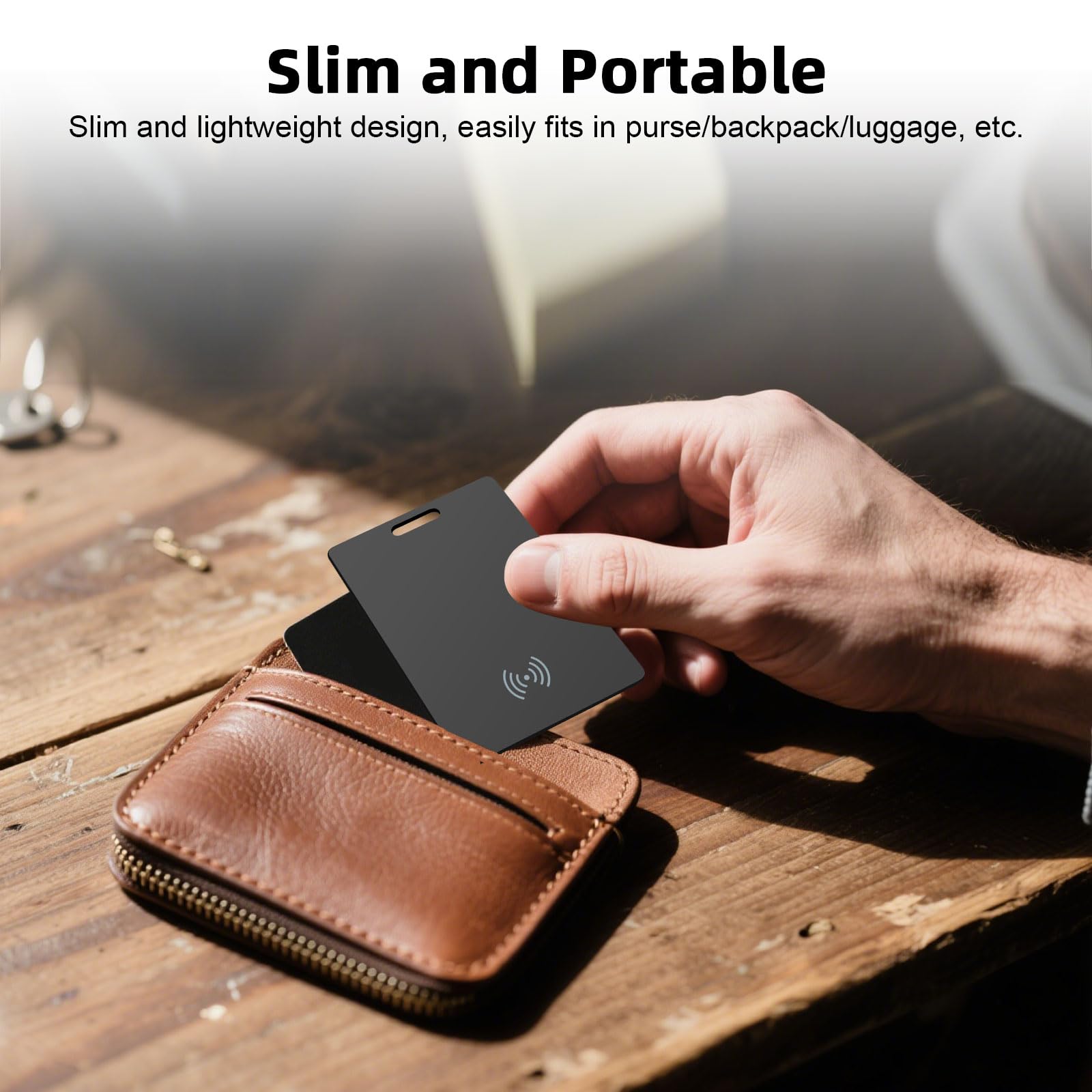 2 Stück Wallet Tracker für Android, kabellos wiederaufladbarer Smart Tracking Karte, Dünne Geldbörsen-Tracker-Karte kompatibel mit Google Mein Gerät Finden APP (Android NUR),Schwarz