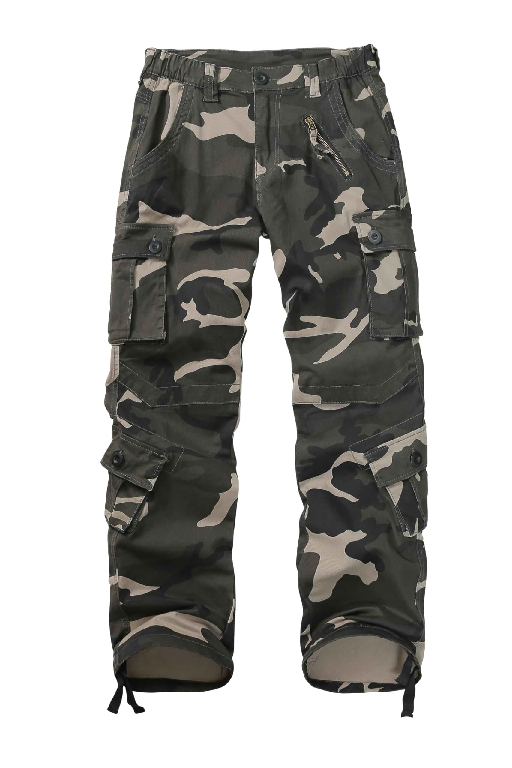 Cargo Pants Women Baggy Camo Tactical Pants Straight Leg Casual Y2K Work Trousers with 9 Pockets No Belt Cargo