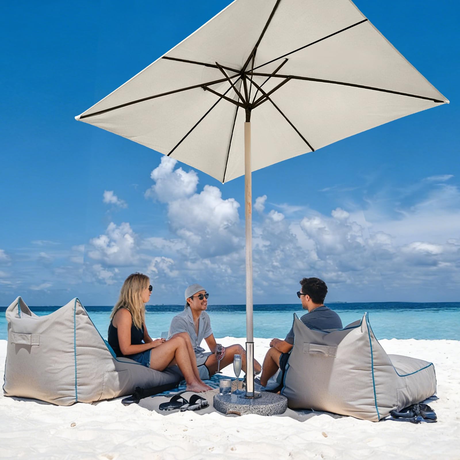Toile de Rechange pour Parasol, Housse de rechange pour parasol pour jardin