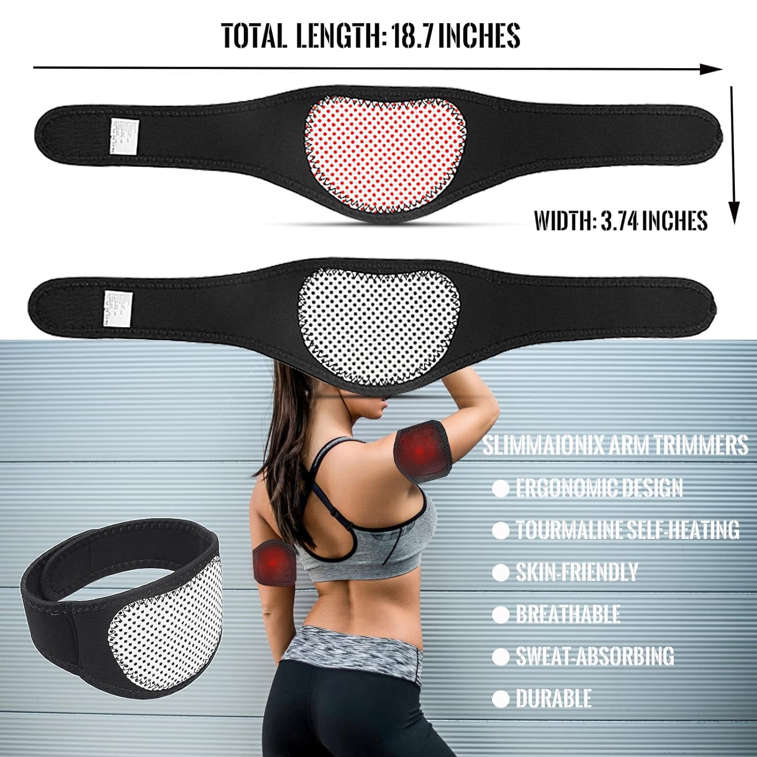 Lot de 2 supports de cou magnétiques souples avec 5 aimants réglables et auto-chauffants pour soulager les douleurs cervicales