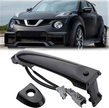 Front Right Driver Side Exterior Door Handle, Compatible with Nissan Juke F15 2010-2019, 80644-1FA5A, 80644-3WC2A Black