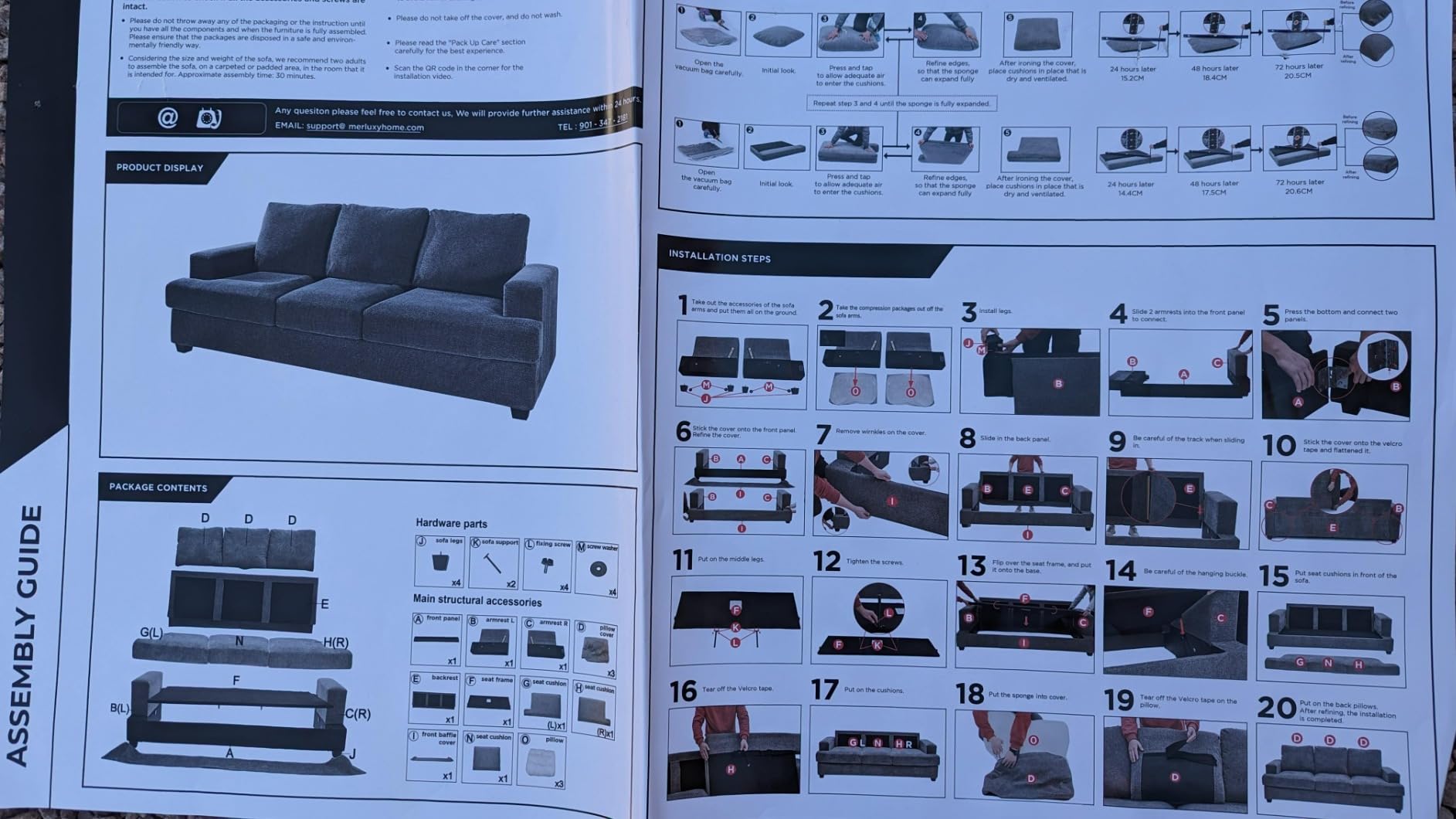 10/mo Finance Sofa, Comfy Sofa Couch with Extra Deep Seats, Modern