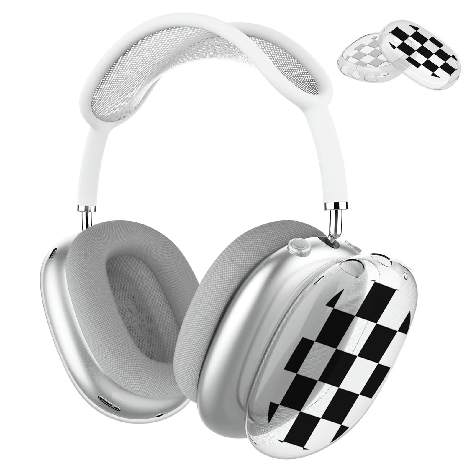 HIDAHE Cover for AirPods Max Headphones, Cute Soft TPU Transparent Protective Case, Black