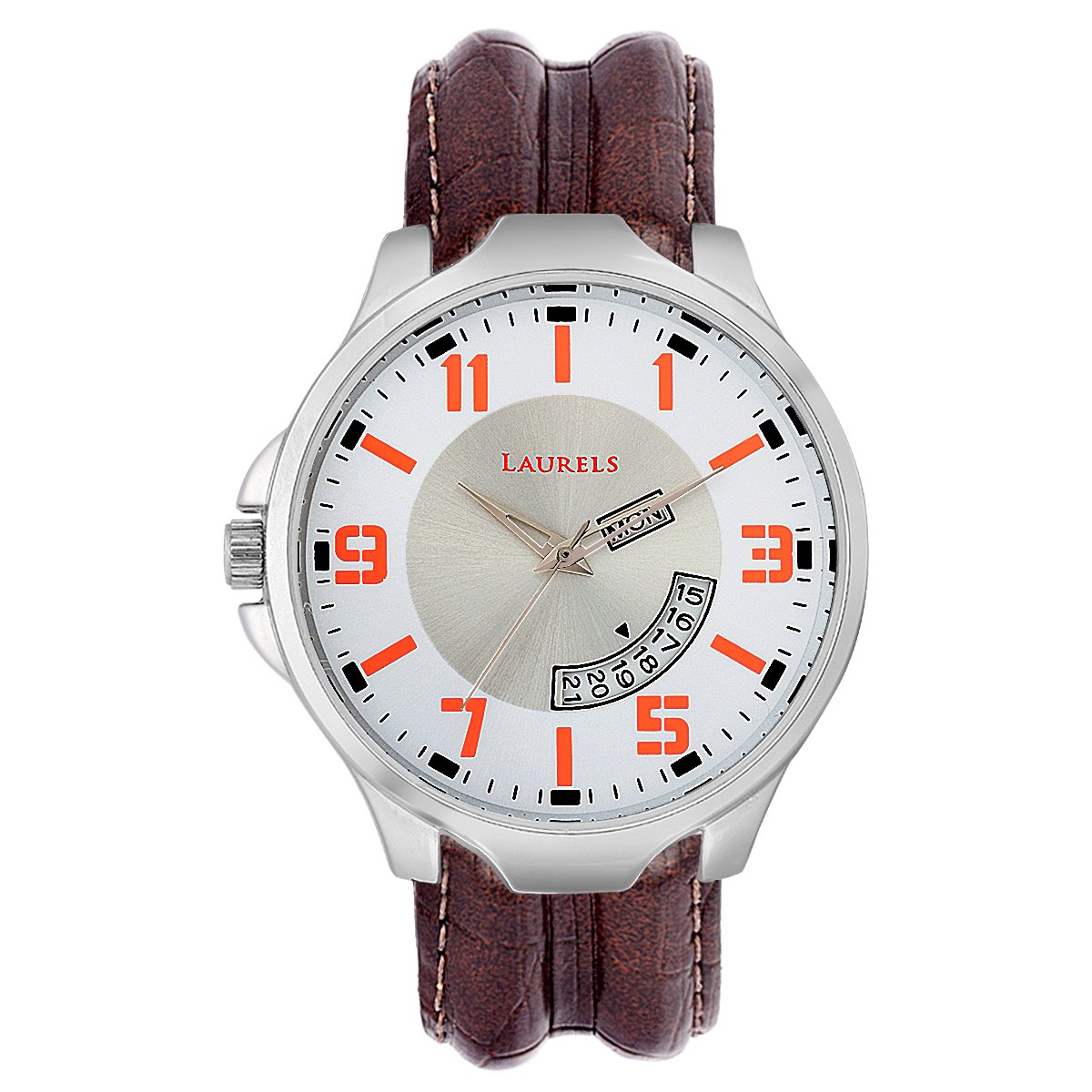 Laurels Outlander Men's White Dial Synthetic Band Watch - LO-Otr-0109