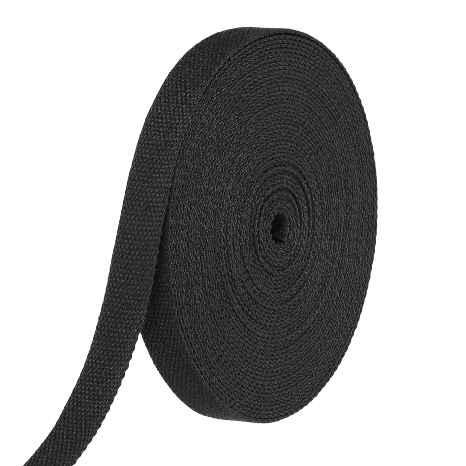sourcing map Cotton Webbing 20mm x 10m (W x L) Polyester Cotton Weave Webbing Strap Twill Tape Ribbon for Art and Crafts Webbing Tote Bag Handles Cloth Belt Making Outdoor Supplies, Black