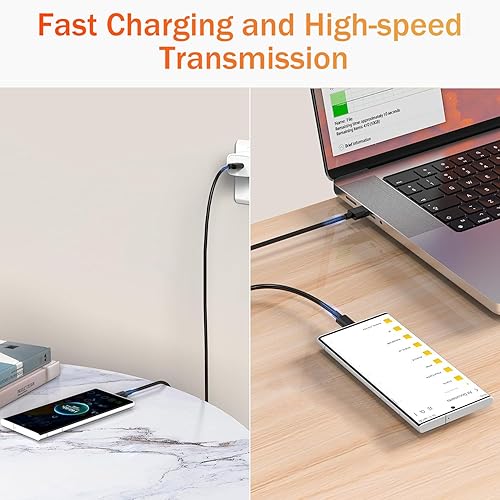 Miniatura 4 de Paquete de 2 cables USB-C, cable Boost Charge USB-C a USB, cable USB tipo C, compatible con Samsung Galaxy S23, S23+, Note20, Pixel 6, Pixel 7, iPad