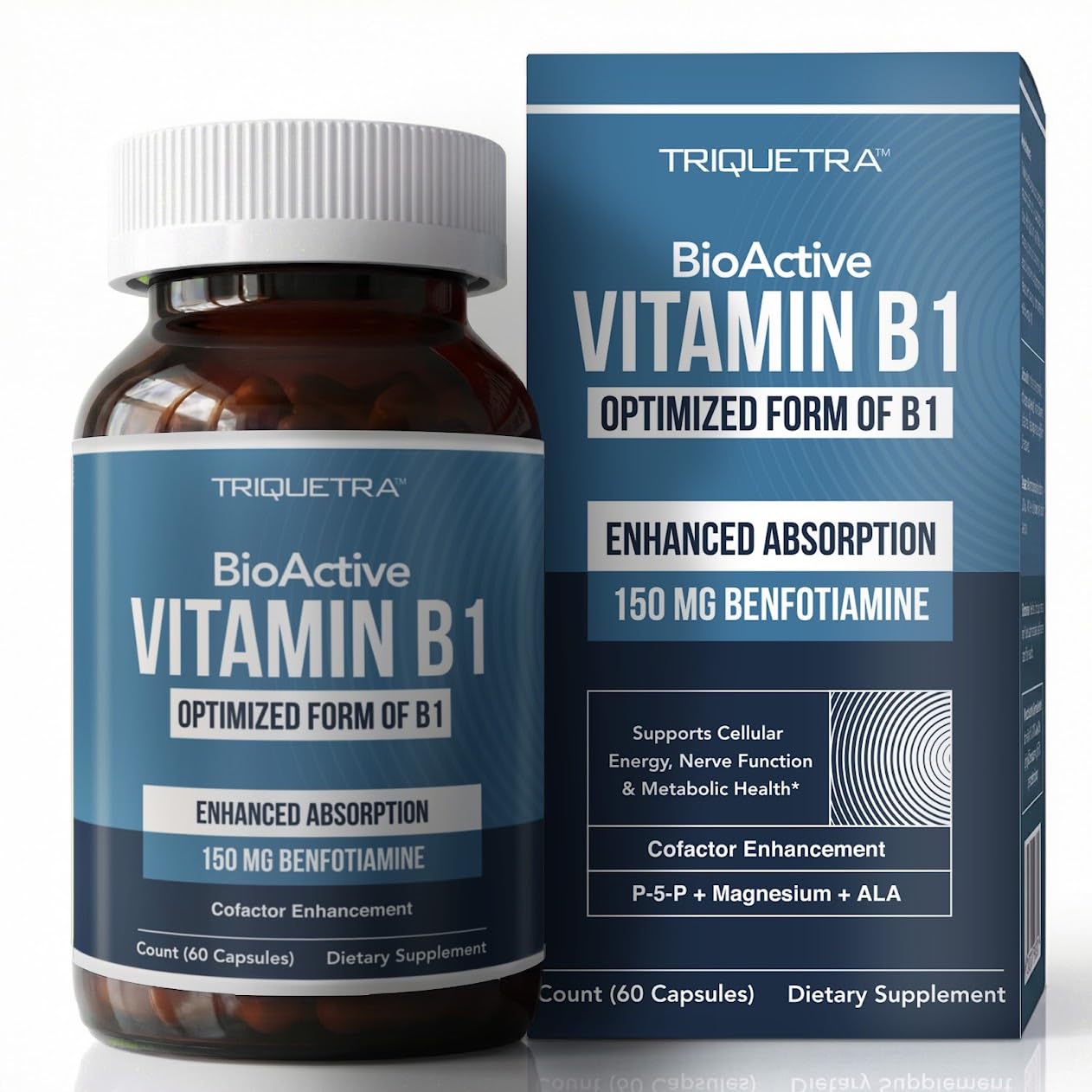 Vitamin B1 150mg Capsules - Benfotiamine Fat-Soluble Form, Maximum Strength 150 MG