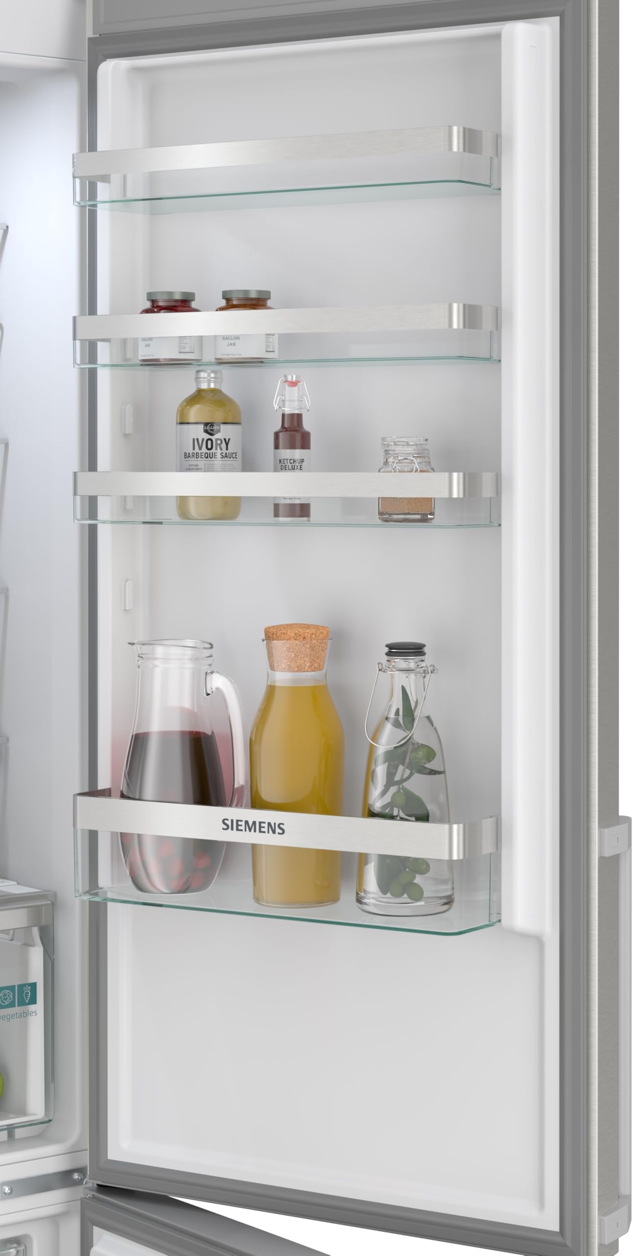 Siemens iQ300 Freistehende Kühl-Gefrier-Kombination 203 x 60 cm, KG39NVICV, 260 L Kühlen & 103 L Gefrieren, Total noFrost, Nahtlose Platzierung, hyperFresh 0°C Schublade, LED-Beleuchtung, Edelstahl