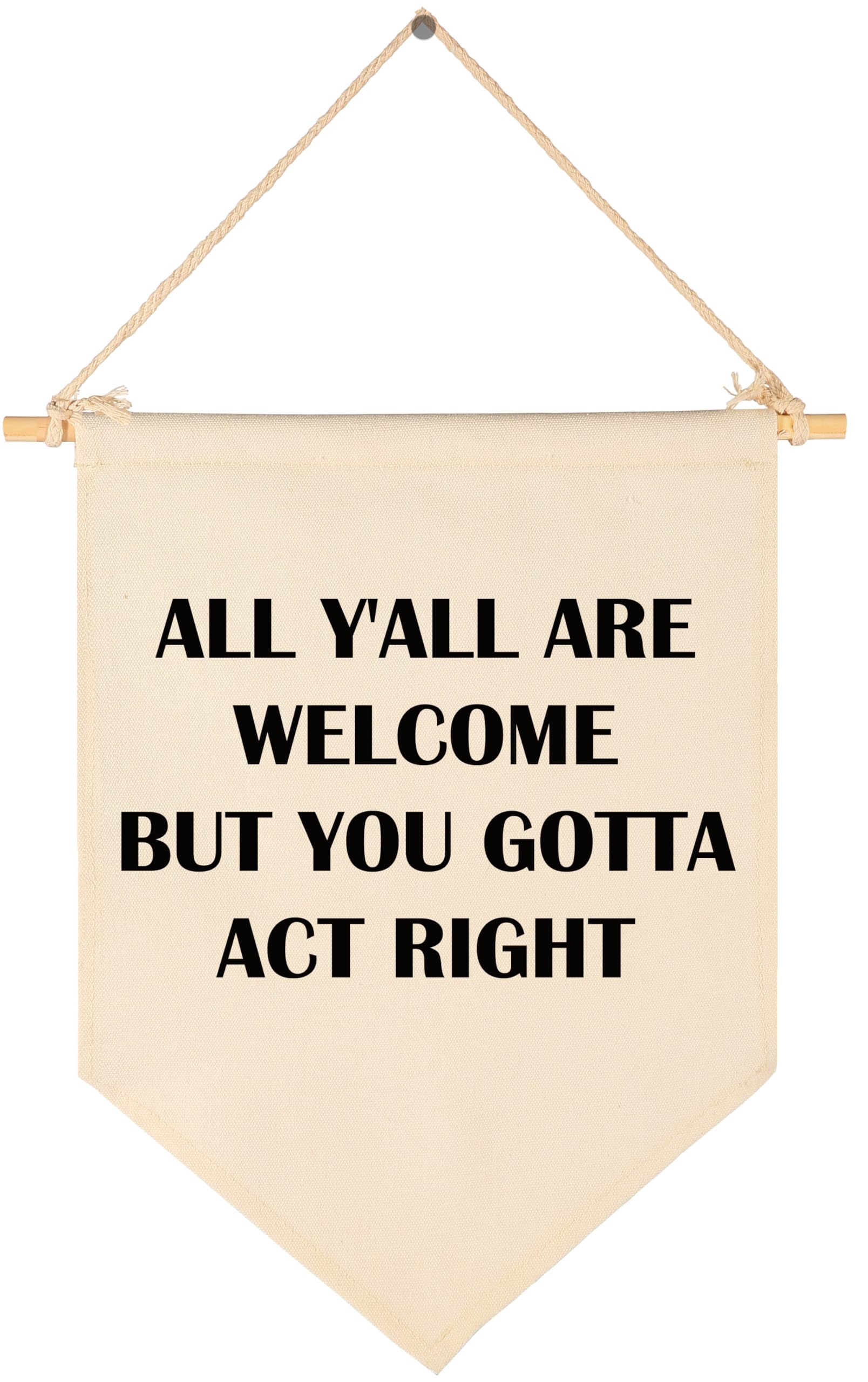 All Y'all are Welcome-Pennant Wall Decor Gift for Baby Boys Girls Kids-Canvas Hanging Pennant Banner Wall Decor Gift for Nursery Classroom Baby Room Playroom Homeschool Reading Room Bedroom