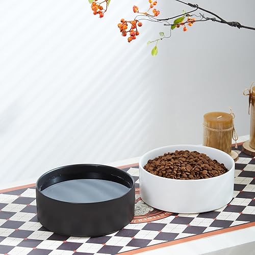 Miniatura 8 de Cuenco de cerámica para perros de 8 pulgadas, cuenco clásico de 70 onzas para perros de razas medianas y grandes, plato antideslizante de alta