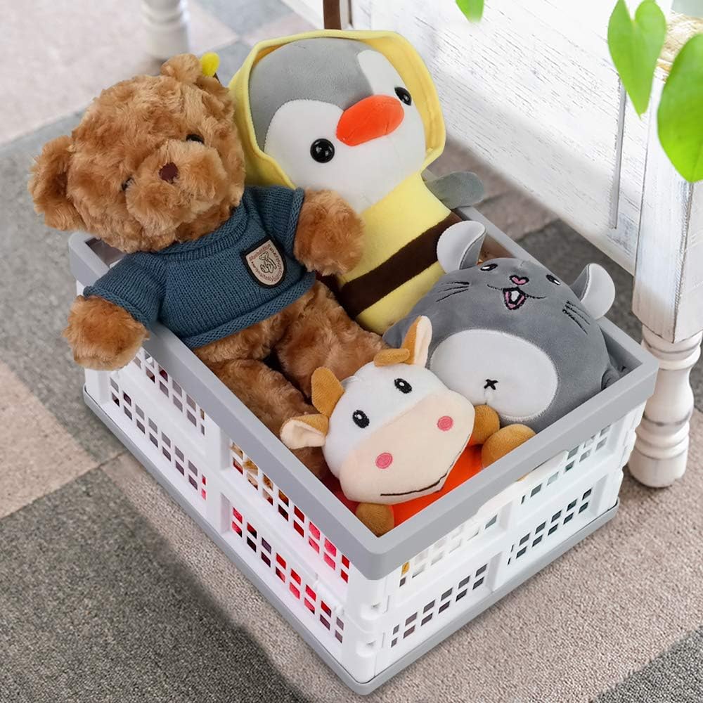 Sandmovie 16 L Plastic Collapsible Crate, Folding Crates Storage, 4 Packs : Office Products