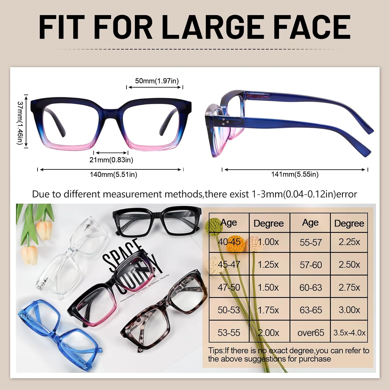 OCCI CHIARI 1.5 Reading Glasses Women Durable Reader 150(1.0 1.25 1.5 1.75 2.0 2.25 2.5 2.75 3.0 3.5 4.0) - Image 5