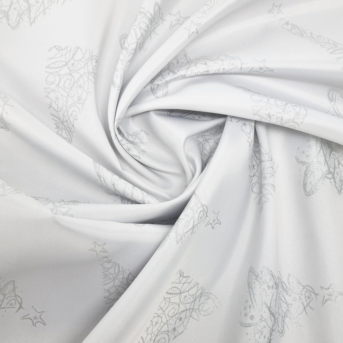 Tovaglia natalizia argento bianco abete – double face e antimacchia – (Z-3401) 130 x 300 cm