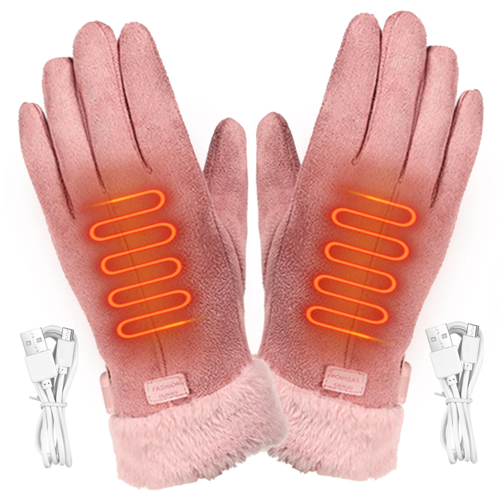 Guantes de invierno recargables para mujer que combaten las manos frías 8