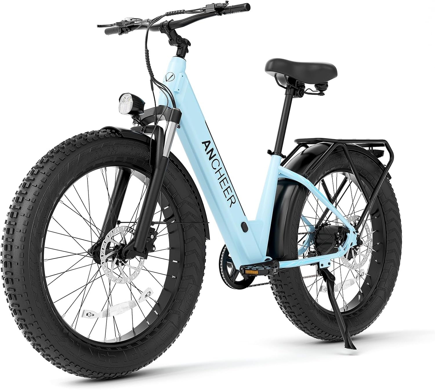 ANCHEER 26" Electric Bike for Adults, 1000W Peak Motor, 28MPH Speed, 60 Miles, 48V 15Ah Removable Battery, Fat Tire Electric Bike Off-Road EBike for Men & Women, UL2849 Compliant, 7 Speed, RoverL/H