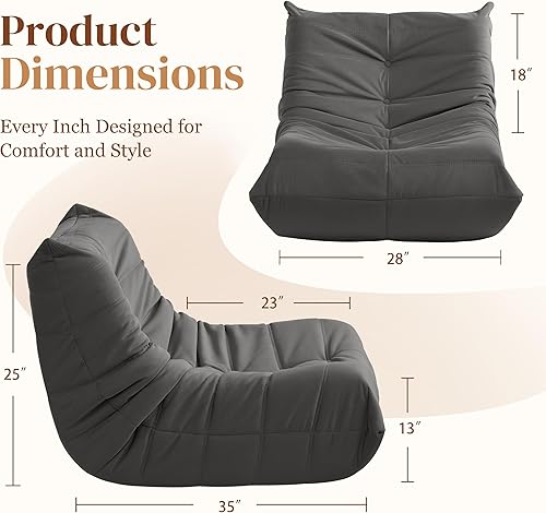 Miniatura 2 de Puf, sofá Fireside para adultos, puf para adolescentes, con espuma de alta resistencia, espuma viscoelástica y base antideslizante para sala de