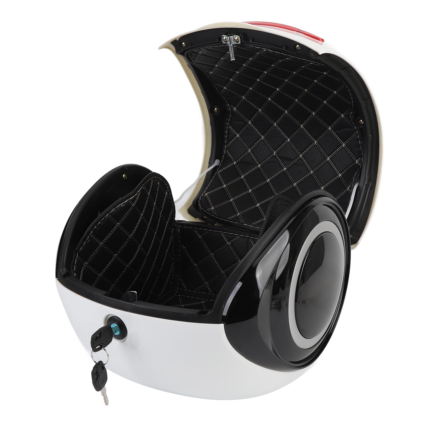 Acouto Top Case Portatif de Preuve Sportive d'ABS de Valise Supérieure de Moto de 32L pour Le Scooter électrique de Vélo Blanc à ABS Amovible Votre Boîte a Fait l'isolation élevée Légère (White)