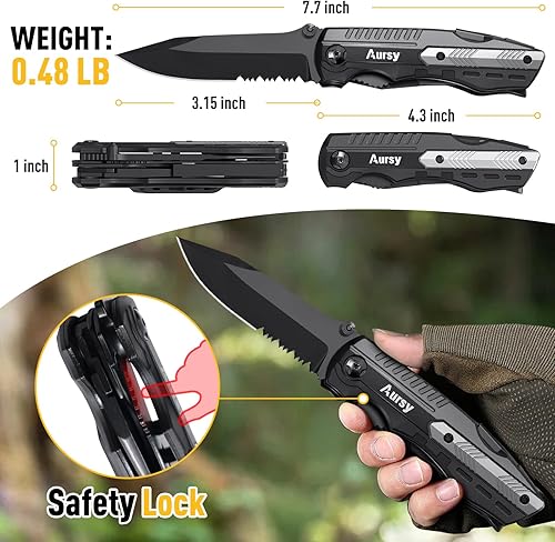 Miniatura 4 de Regalos navideños para hombres, regalos para hombres, cuchillo de bolsillo multiherramienta, rellenos de calcetines para hombres adultos, regalos