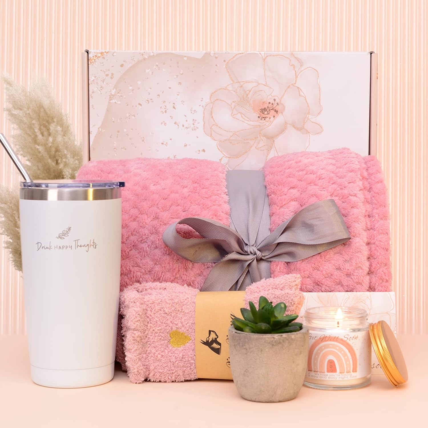 Get Well Soon Gifts for Women，Care Package Basket for Sick Friends