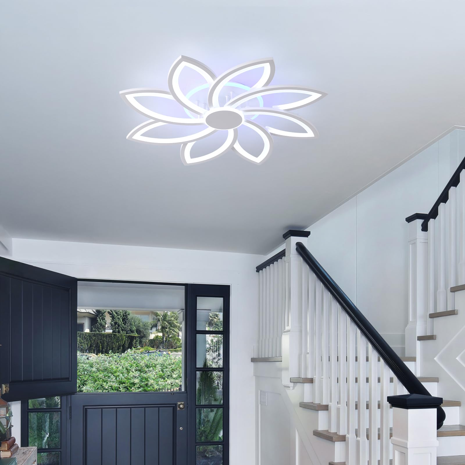 led deckenleuchte mit Fernbedienung,deckenlampe dimmbar,wohnzimmer lampe decke weiß,led lampen deckenlampen Innenbereich,moderne deckenleuchten 70W,energiesparend schlafzimmerlampe,3000-6000k