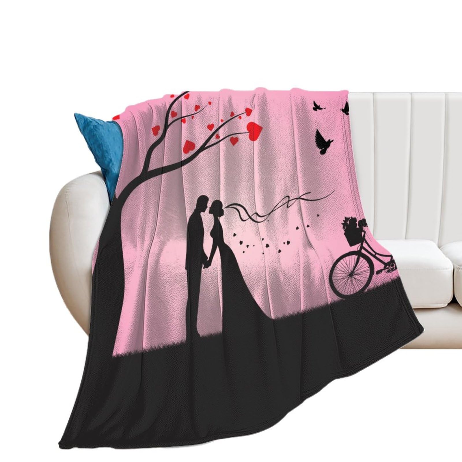 Couverture polaire vélo de couple d'arbres pour des soirées cocooning chaleureuses au salon