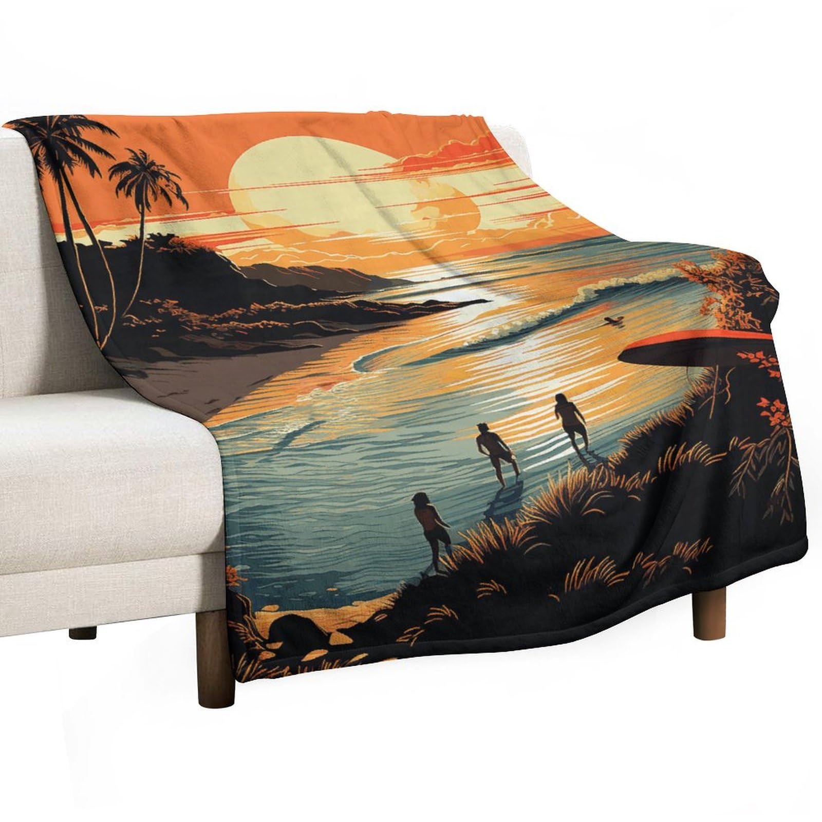 Couverture flanelle douce pour pique-nique et soirées canapé