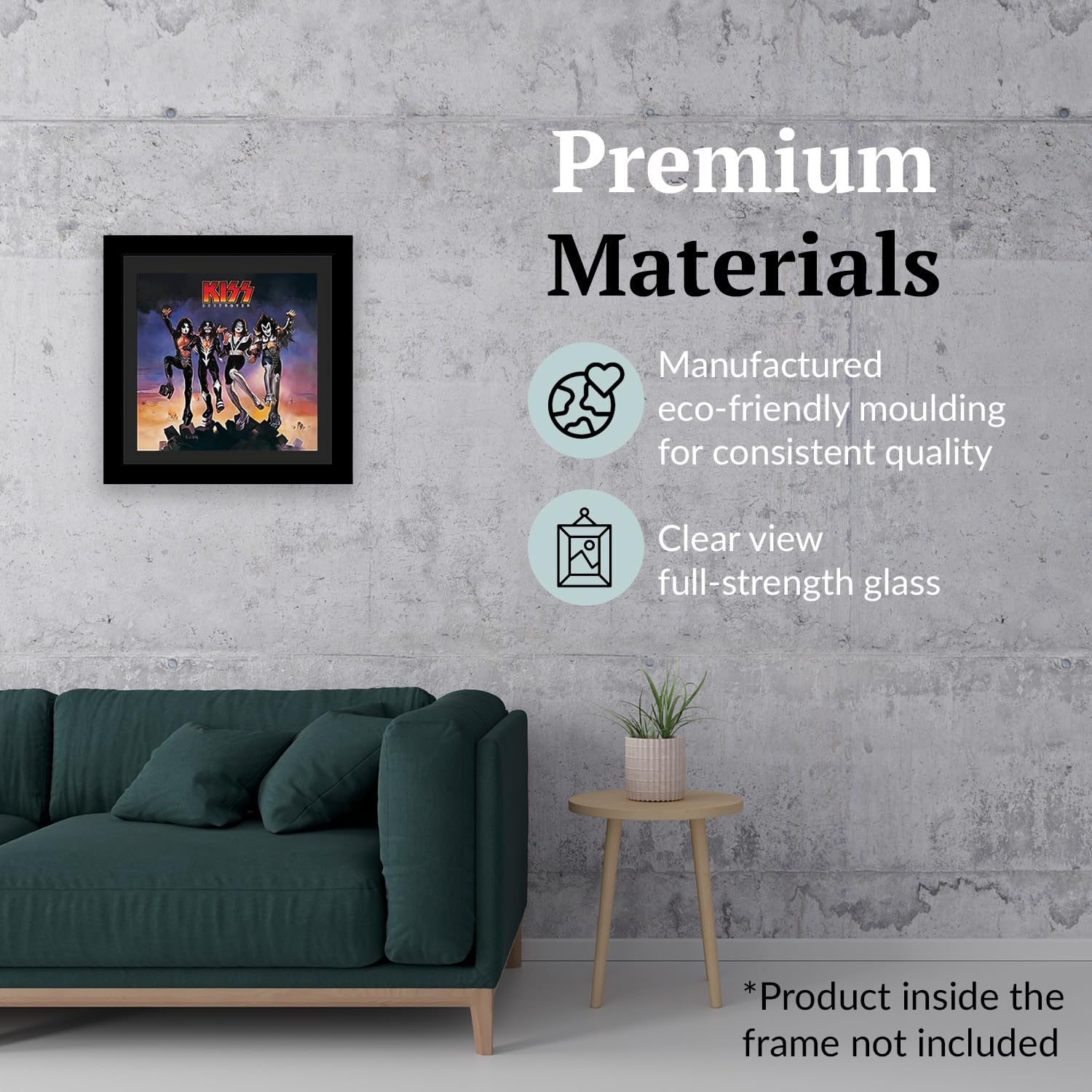 creativepf LP discos de vinilo marco pantalla con cristal y perchero de pared