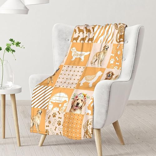 Miniatura 2 de Golden Retriever - Manta para niños y adultos, tamaño regazo de 30 x 40 pulgadas, manta de felpa suave y mullida para regalo, manta amarilla para