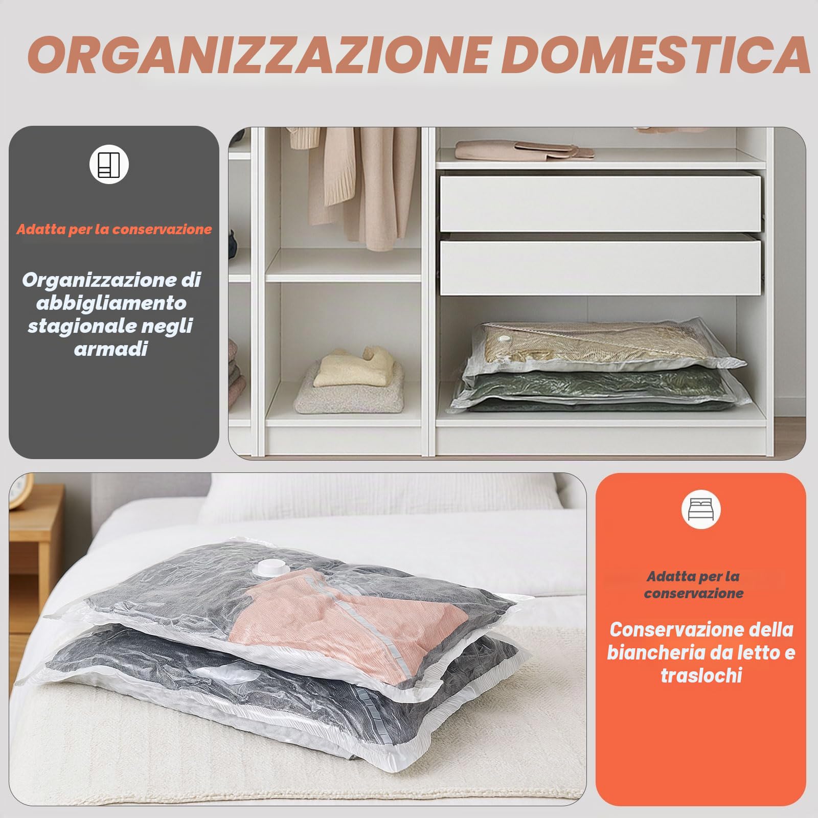Vacbird 9 Pezzi Sacchetti Sottovuoto Vestiti Viaggio con Pompa Senza Fili, Buste Sottovuoto Vestiti in 3 Misure (64x47, 74x54, 84x61cm) Riutilizzabili, Adatti per Viaggi, Organizzazione della Casa