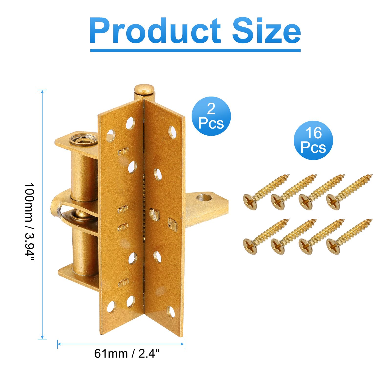 PATIKIL 3.94 Inch x 2.4 Inch Self-Closing Door Hinges - Image 2