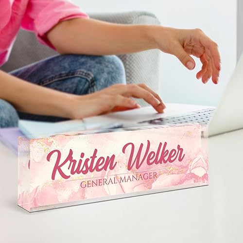 Miniatura 6 de Placa de nombre de escritorio personalizada, placa de nombre personalizada para escritorio, decoración de escritorio de oficina para mujeres y
