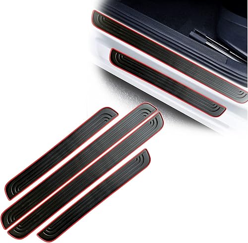 4 piezas de cubierta universal para placa de umbral de puerta delantera y trasera, protector de panel para umbral de puerta delantera y trasera,