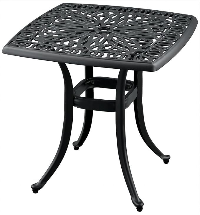 Cassandra Collection MP146-0831 21" Patio End Table with UV Resistant  Wood Top and Metal Frame in Natural