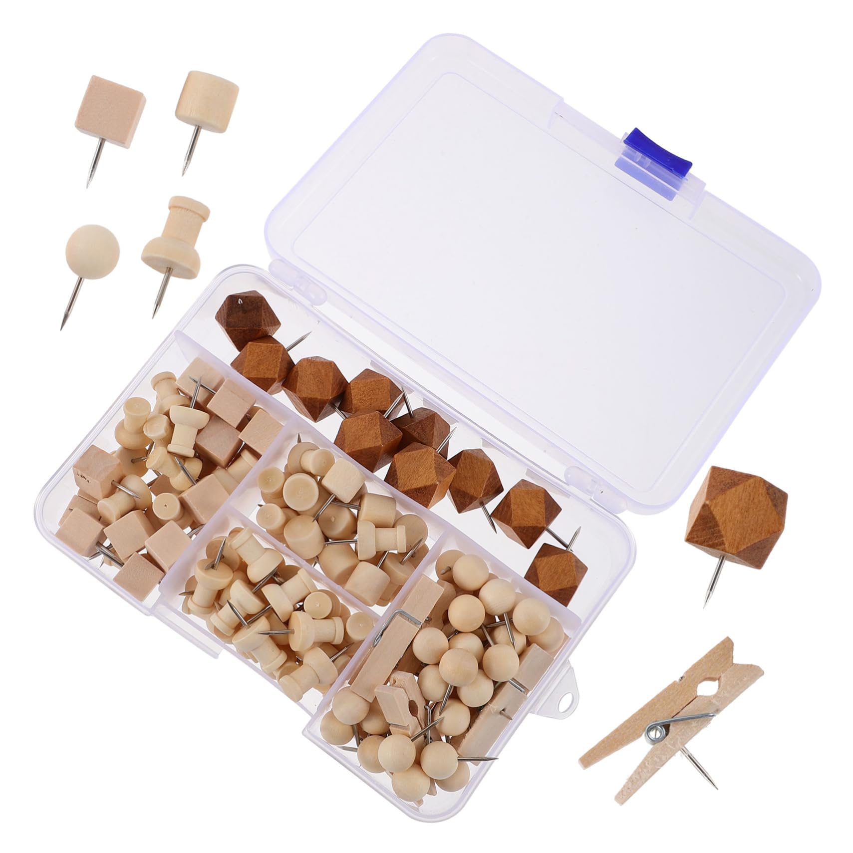 SOLUSTRE Punaises Bois pour Tableau Affichage Lot de Épingles Décoratives Styles pour Photos Et Cartes Accessoire Pratique Et Esthétique pour Bureau Et École